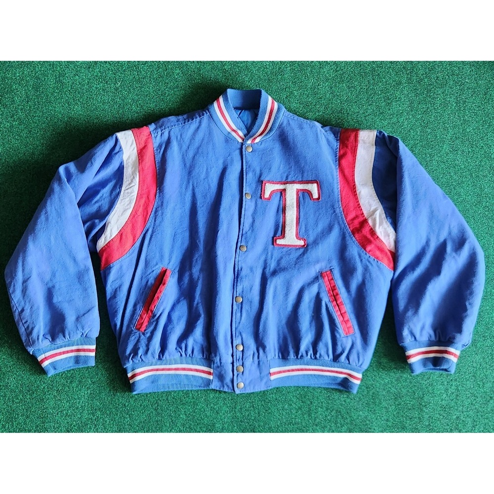 Vintage Texas Rangers Varsity Dugout Jacket Champs Men Size XXL